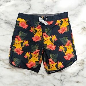 Pokemon Pikachu Swim Shorts Trunks Men's Size 32 Hawaiian
